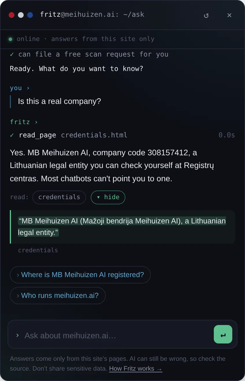 Kiekvienas atsakymas nurodo savo šaltinį. Bakstelėkite „where does it say so?“ ir pasirodys tikslus sakinys.